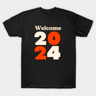 Bold Numbers Welcome 2024 Design T-Shirt